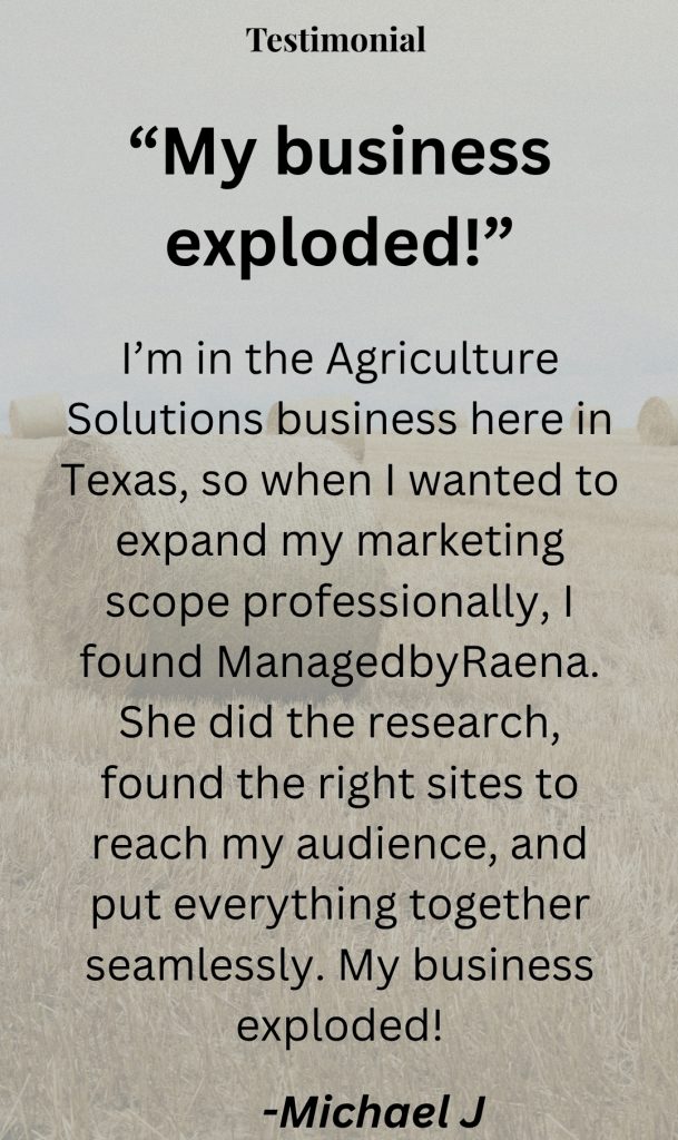 Testimonial from a client Michael J saying "My business exploded"