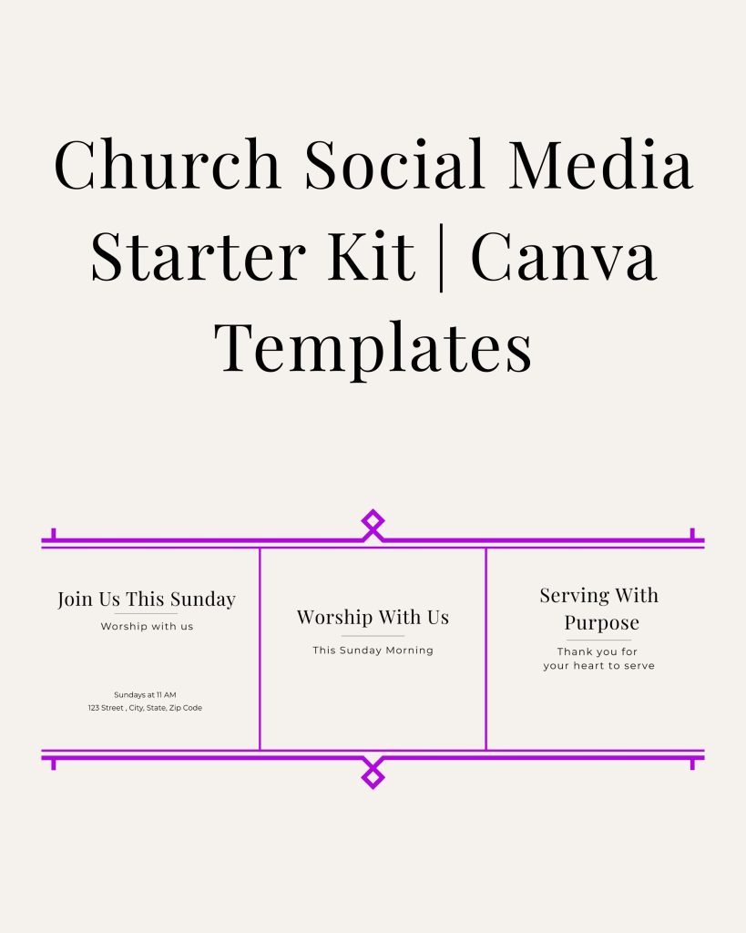Church flyer for social media starter kit Canva templates